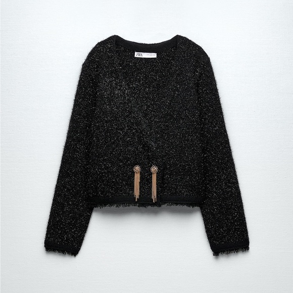 Zara Sweaters - METALLIC THREAD SPARKLE KNIT CARDIGAN JACKET
